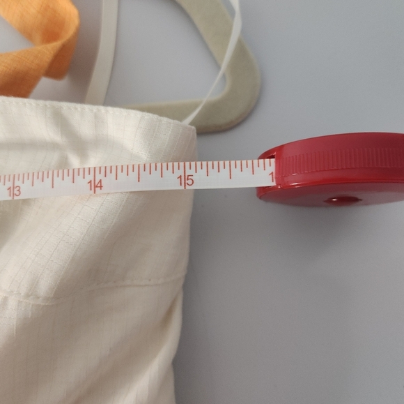 Tori Richard Cream and Orange Halter Dress, Size 12 - Picture 7 of 8